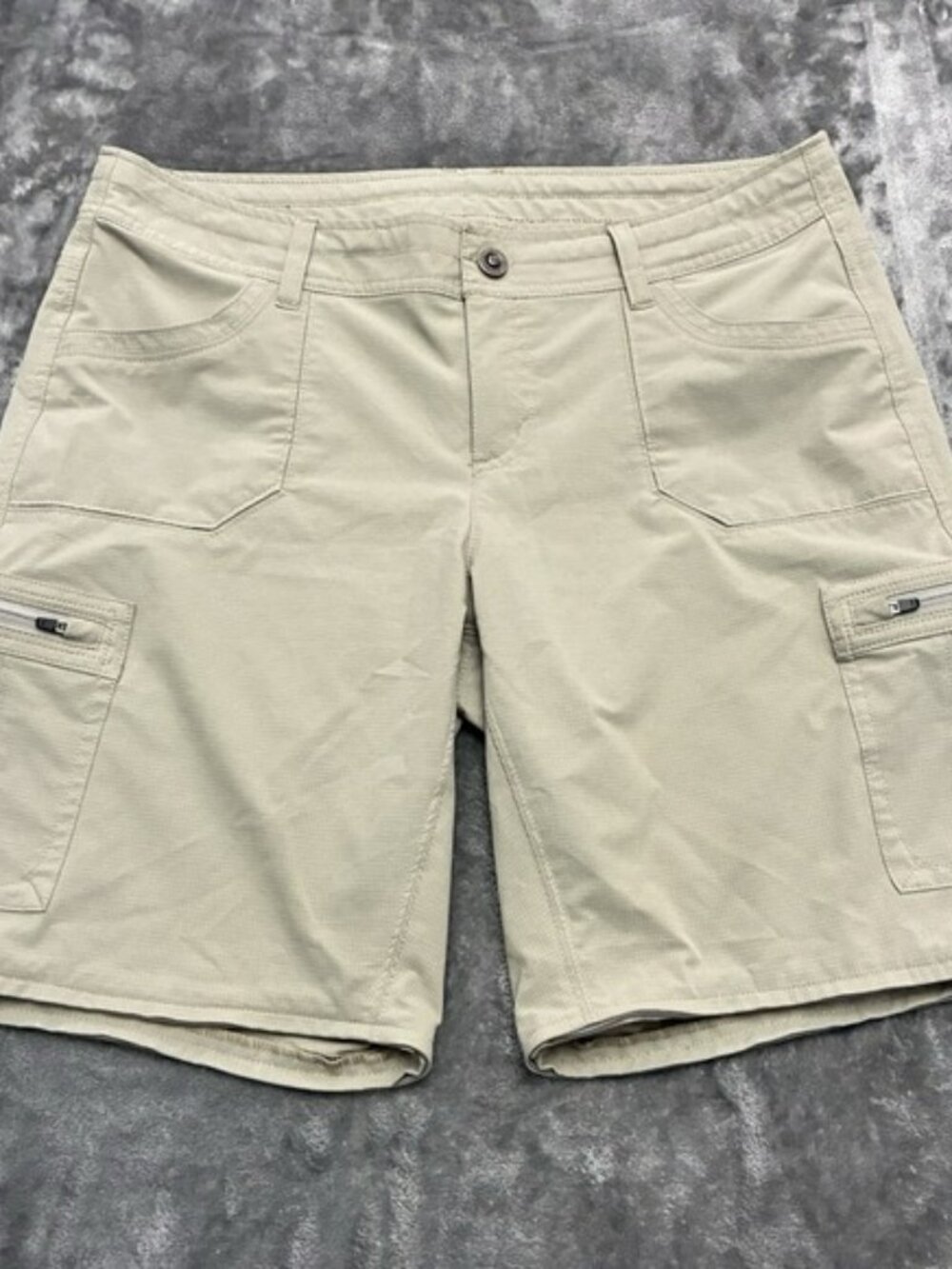 Kuhl Shorts Womens 12R Beige Free Range Cargo Outdoor Hiking Utility Summer - Picture 1 of 11